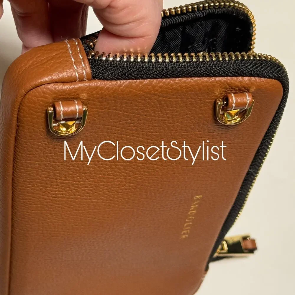 NEW RARE Bandolier Expanded Genuine Leather Zipper Pouch! Sienna
